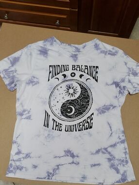 Finding Balance Tie-Dye Graphic Tee - Purple & White